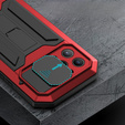 Case for iPhone 13 Pro Max, R-JUST CamShield Slide, armoured, red  / black