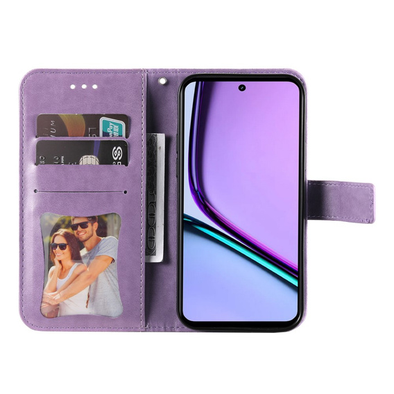 Flip case for Realme C67, Mandala, purple
