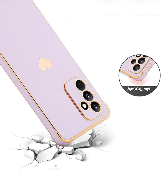 Case for Samsung Galaxy S24, Electro heart, purple + Full Glue Ceramic Glass