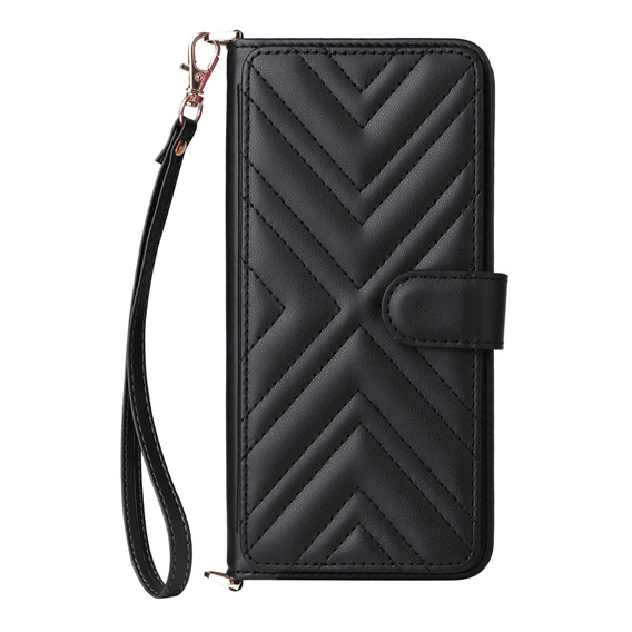 Crossbody Leather Wallet flip case for Xiaomi Poco F7 Pro / F7 Ultra, black