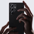BENKS Kevlar Case for Samsung Galaxy S25 Ultra, for MagSafe, Carbon Fiber, black