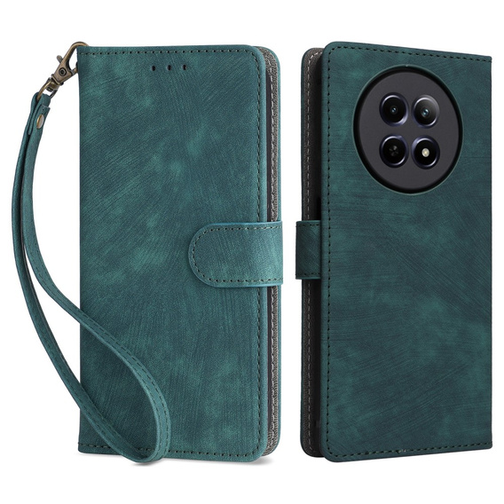 Flip case for Realme 12 5G, RFID Wallet, green