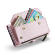 Case CASEME for Samsung Galaxy A55 5G, RFID Leather Wallet, with shoulder strap, pink