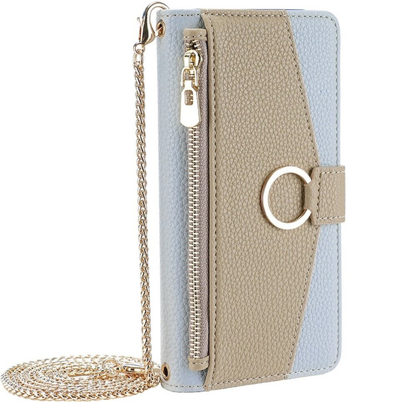 Flip case for iPhone 7 / 8 / SE (2020) / SE (2022), Wallet Zipper Pocket, with mirror, blue