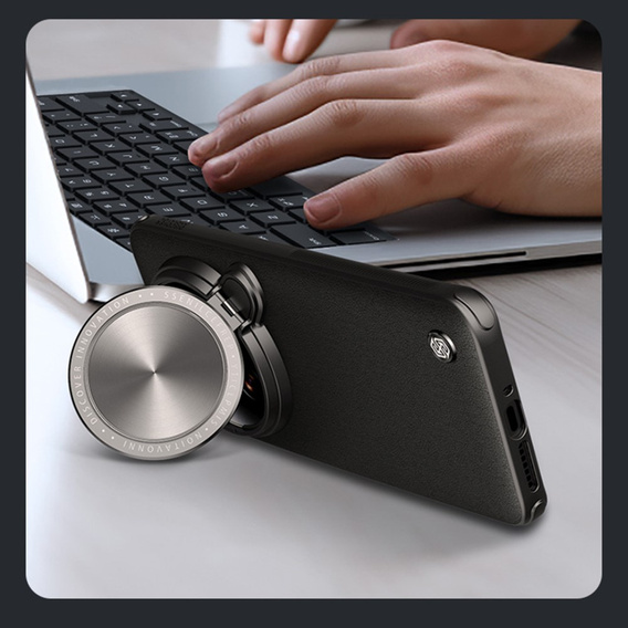 Case for Xiaomi 14 Ultra, armored Nillkin, Camshield Prop Leather Coated, for Magsafe, black