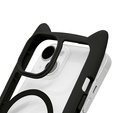 Case for iPhone 15, for MagSafe, Cute Cat, black + Screen Glass