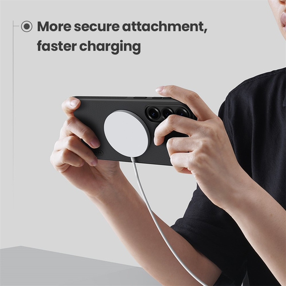 NILLKIN Frosted Shield Pro MagSafe case for Samsung Galaxy S26 Plus, black