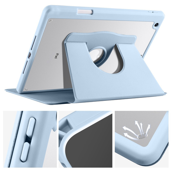 Case for iPad 10.2" 2021/2020/2019 (9/8/7 gen.), with stylus space, 360° rotatable, blue