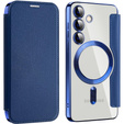 Flip case for Samsung Galaxy S24+ Plus, RFID Wallet MagSafe CamShield, dark blue