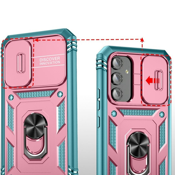Case for Samsung Galaxy A54 5G, Slide Lens Lid, Green