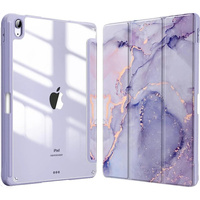 Case for iPad 10.9" 2022 (10 gen.), Smartcase Hybrid, with stylus space, Marble purple