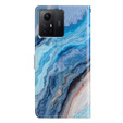 Flip case for Xiaomi Redmi Note 12S, Wallet Marble, blue