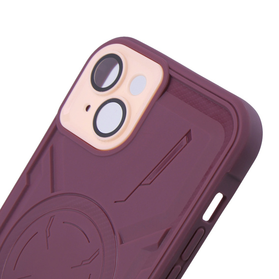 Case for iPhone 15 Plus, ERBORD Armor Mag, maroon