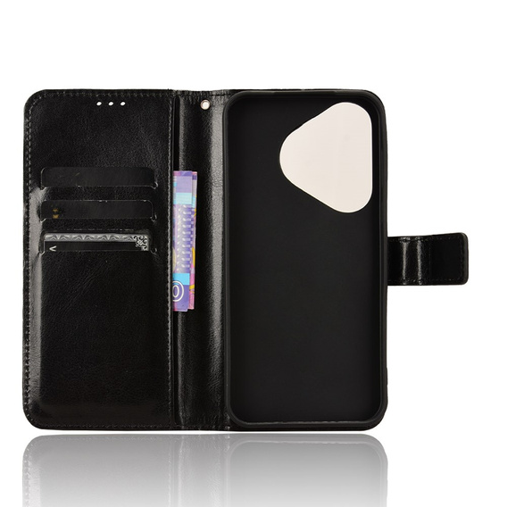 Flip case for Huawei Pura 70, Crazy Horse Wallet, black