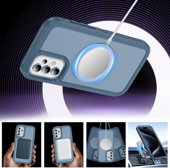 Case with frame for Samsung Galaxy S23 FE, for MagSafe, blue