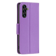 Flip case for Samsung Galaxy A15, Wallet Litchi Leather, purple + 9H glass