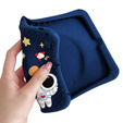 Children's silicone case for Samsung Galaxy Tab A7 Lite T220 / T225, armored with strap, Astronaut, dark blue