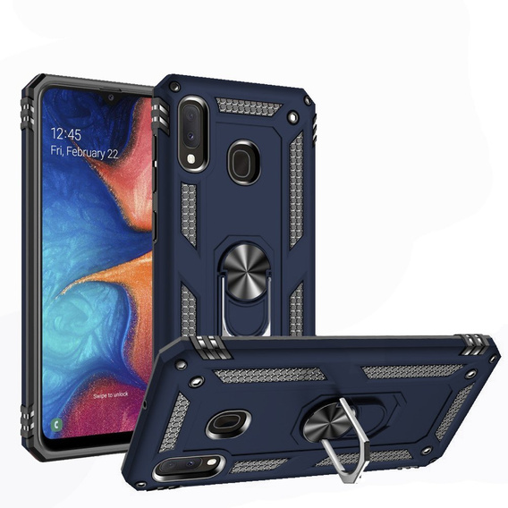 Armor Case for Samsung Galaxy A20E, Nox Case Ring, blue