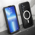 Waterproof case for Samsung Galaxy S24, Redpepper, for MagSafe, black