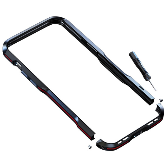 Case LUPHIE for iPhone 13 Pro Max, Armor Bumper, black / red