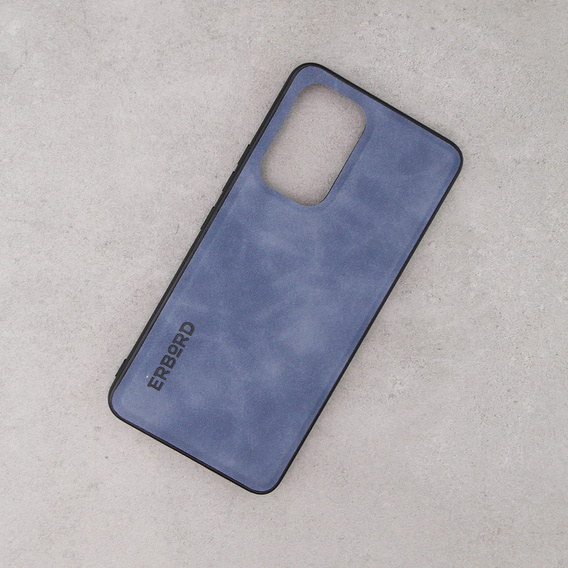 Case for Samsung Galaxy A53, ERBORD Business, with metal plate for car mounts, blue