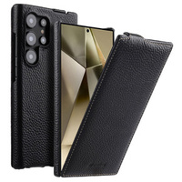 MELKCO flip case for Samsung Galaxy S24 Ultra, leather, flip, black