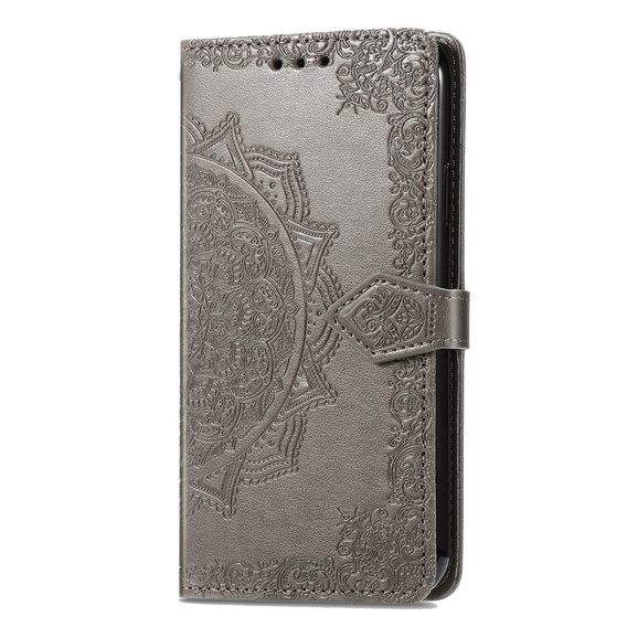 Flip case for Motorola Moto E14, Mandala, grey