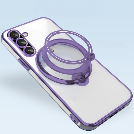 Magnetic Case for Samsung Galaxy A56, for MagSafe, purple + 9H Glass