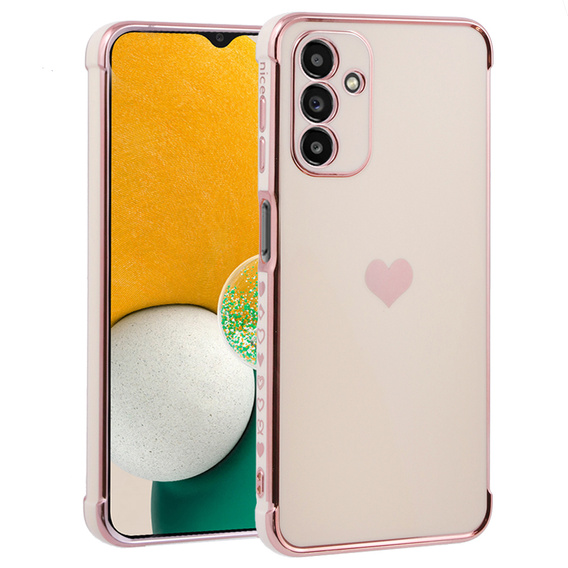 Case for Samsung Galaxy A13 5G, Electro heart, pink rose gold