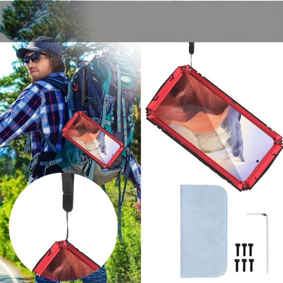 Armored case for Samsung Galaxy S25, R-JUST, red