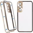 Case for Samsung Galaxy S22, Magnetic Dual Glass, gold