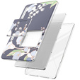 Case for Samsung Galaxy Tab S7 FE, Suritch Full Body Flowers, grey