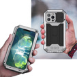 Case for iPhone 13 Pro, R-JUST CamShield Slide, armoured, silver / black