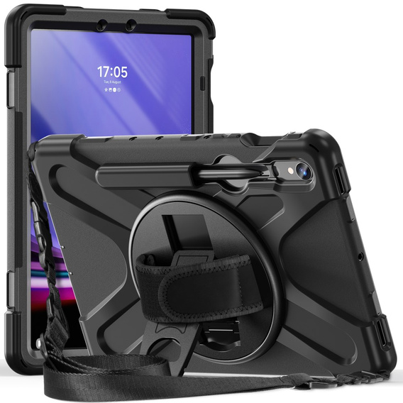 Armored Case for Samsung Galaxy Tab S9 / S8 / S7, protective 360 with stylus slot, black