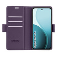 Case for Oppo Reno 14, ERBORD Glossy Litchi, wallet with flap, purple