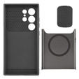 Case for Samsung Galaxy S24 Ultra, ERBORD MagProtect Slide Camera, gray gunmetal