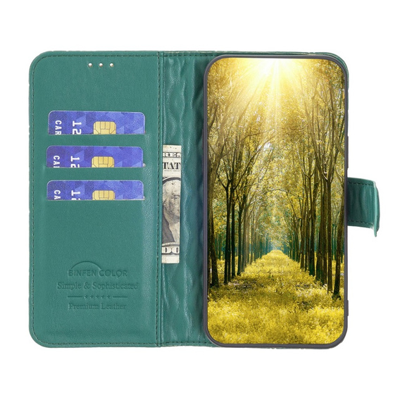 Flip case for Motorola Edge 40 Neo, Wallet, BINFEN COLOR, green