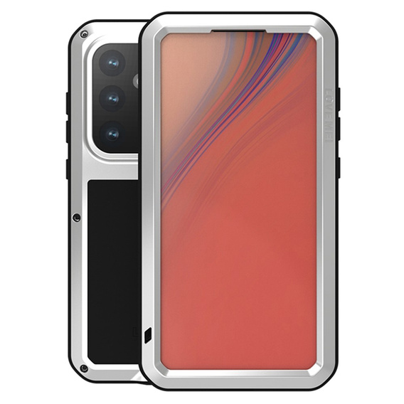Love Mei Case for Samsung Galaxy S24 FE, armored with glass, grey