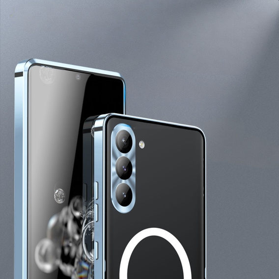 Camera Protection Case for Samsung Galaxy S23 FE, CamShield MagSafe, transparent / blue