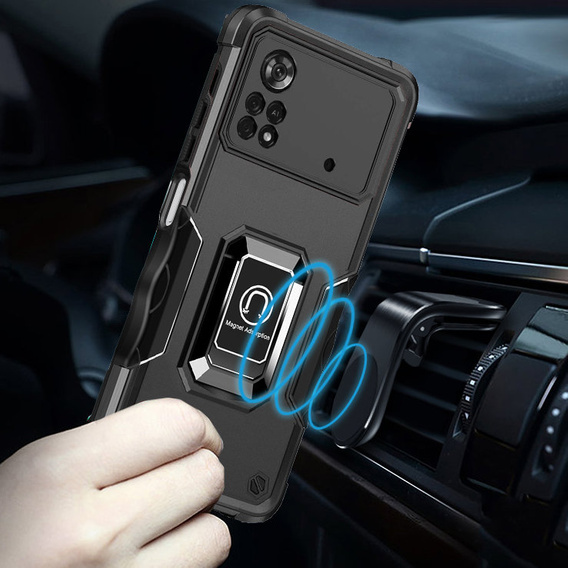 Case for Xiaomi Poco X4 Pro 4G, Dual-Layer Armor, black