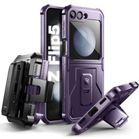 Armored Case for Samsung Galaxy Z Flip 5 5G, Dexnor Clip Holder, purple