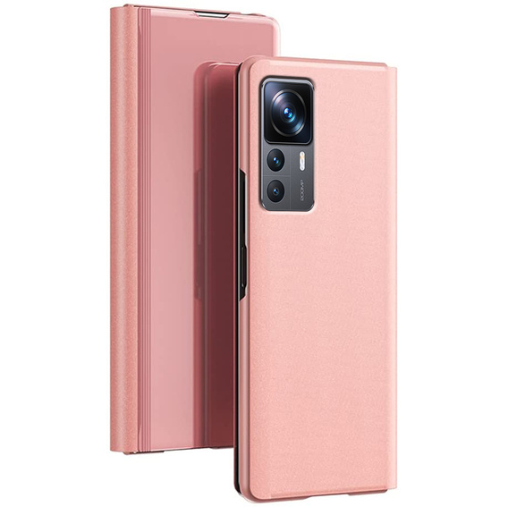 Case for Xiaomi 12T / 12T Pro, Clear View, pink rose gold