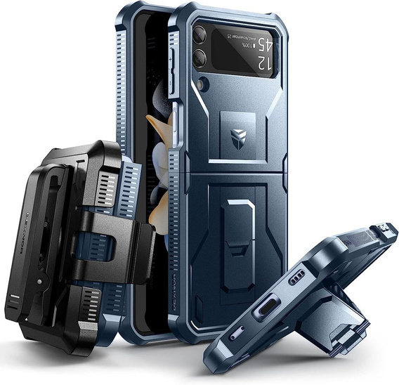 Armored case for Samsung Galaxy Z Flip 4 5G, Dexnor Clip Holder, navy blue