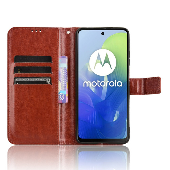 Flip case for Motorola Moto G24 / G24 Power / G04, Crazy Horse Wallet, brown