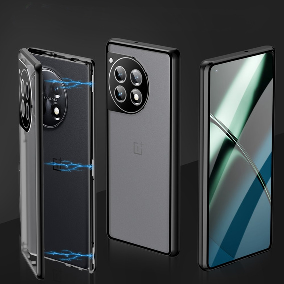 Case for OnePlus 12 5G, Magnetic Dual Glass, black