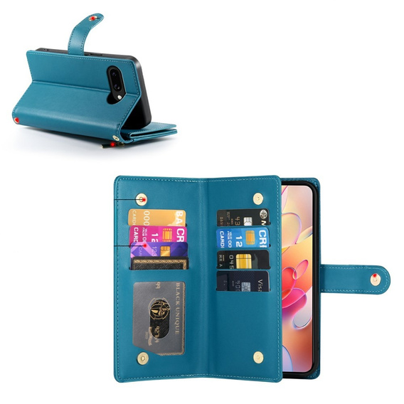 Flip case for Samsung Galaxy A56 5G, Wallet Zipper Pocket, blue
