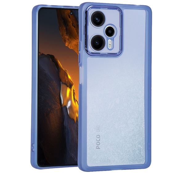 Case for Xiaomi Poco F5, Fusion Hybrid, transparent / blue