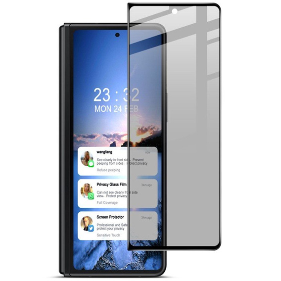 IMAK Privacy Tempered Glass for Samsung Galaxy Z Fold4 5G - Black