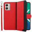 Flip case for Motorola Moto G53 / G23 / G13, KHAZNEH RFID, Dual Color, red