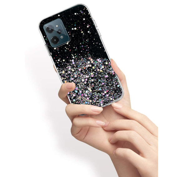 Case for Realme C31, Glittery, black